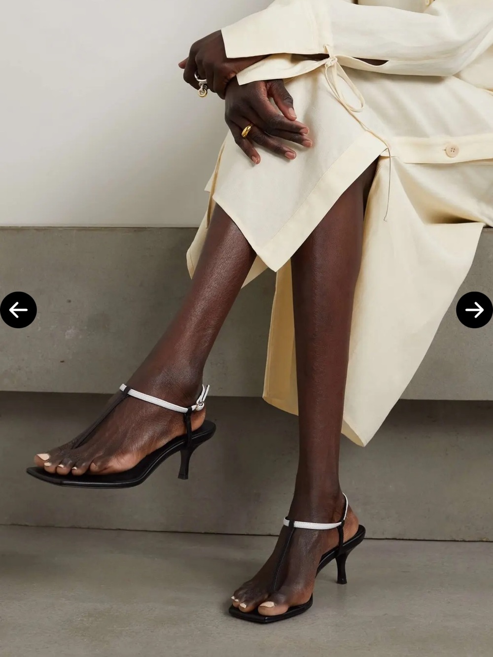 Toteme leather slingback bicolor sandals